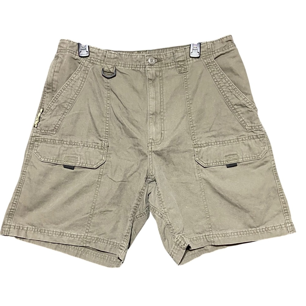 Wrangler Mens Olive Green Cargo Shorts 36 Authentic Issue Cotton Canvas Gorpcore